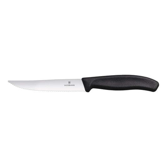 VICTX STEAK-PIZZA KNIFE 12CM 2PC WIDE WAVY BLACK