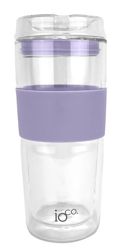 Ioco 16Oz Glass Tea And Coffee Travel Cup - Lavender