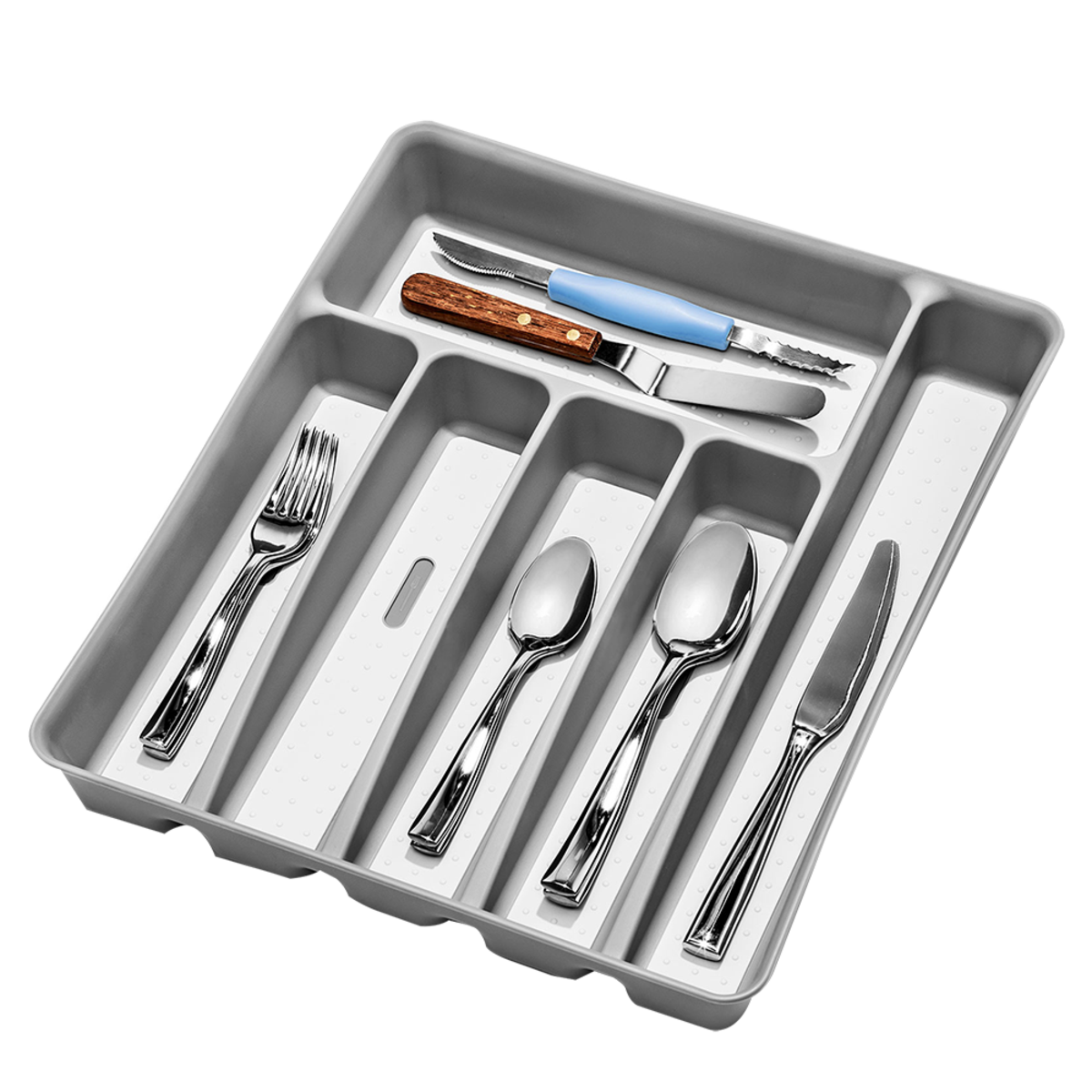 *6 Compartment Cutlery Tray 39 X 32.6 X 5cm (soft Grey)