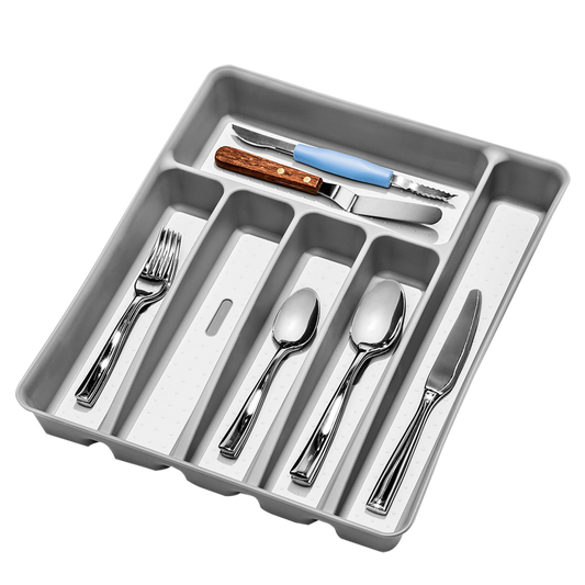 *6 Compartment Cutlery Tray 39 X 32.6 X 5cm (soft Grey)