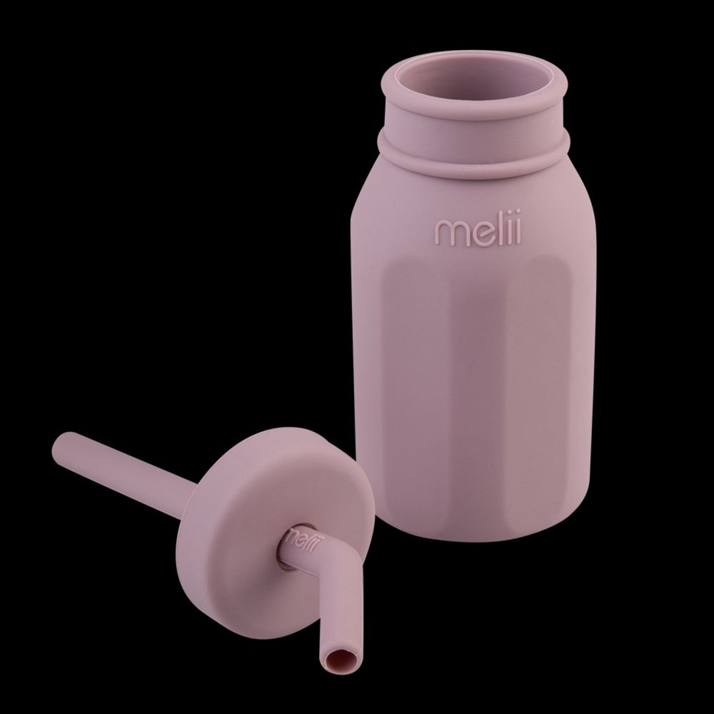 Melii Luxe Silicone Bottle With Straw - Pink