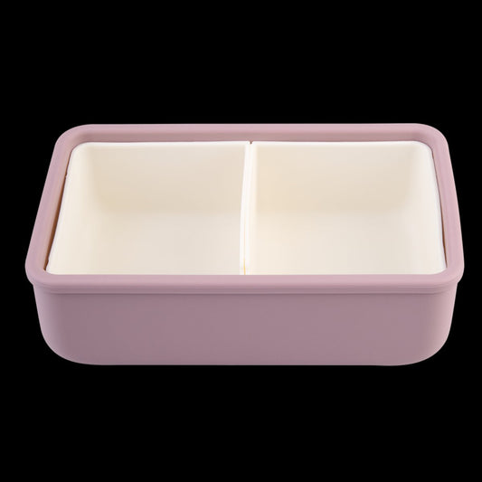 Melii Luxe Silicone Bento W/ Silicone Dividers 700Ml - Pink/ Ivory
