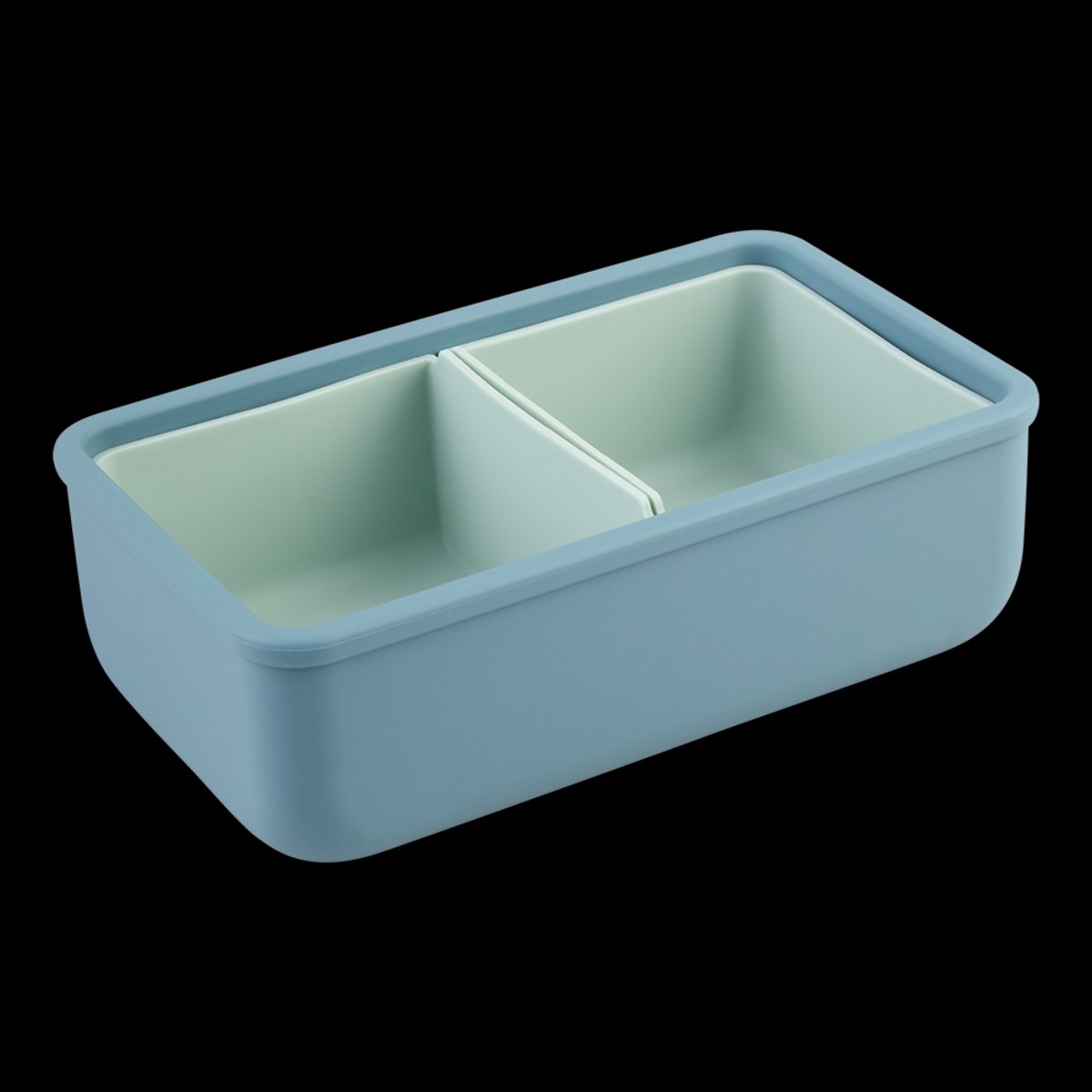Melii Luxe Silicone Bento W/ Silicone Dividers 700Ml - Blue / Mint