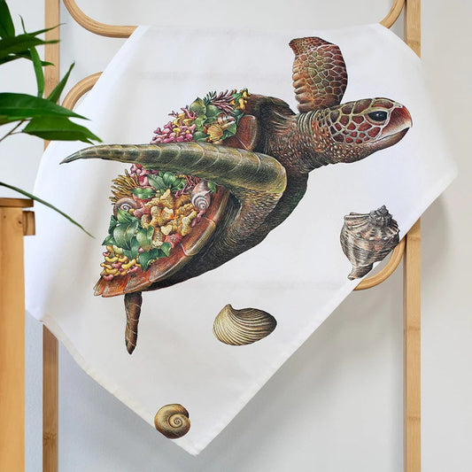 Marini Ferlazzo Organic Cotton Tea Towel – Green Sea Turtle