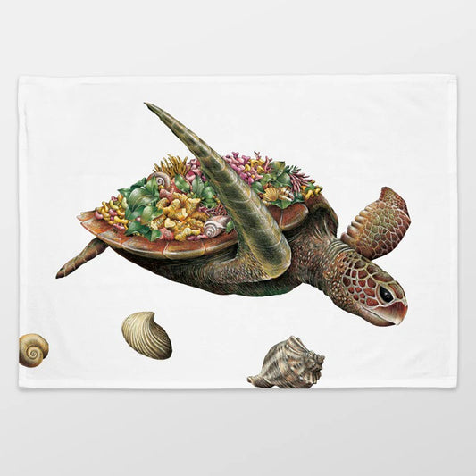 Marini Ferlazzo Organic Cotton Tea Towel – Green Sea Turtle