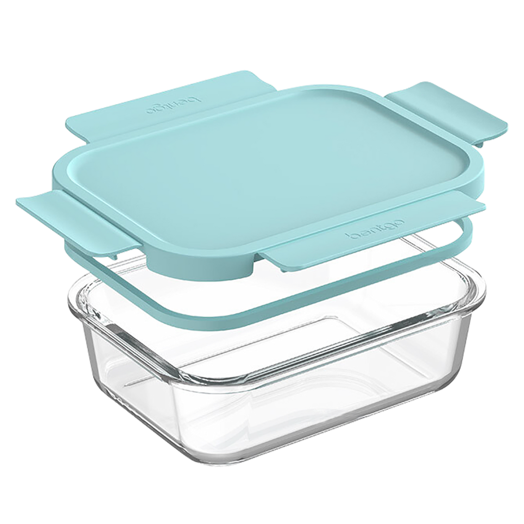 Bentgo 8 Pce Rectangle Glass Food Storage Set - Soft Aqua