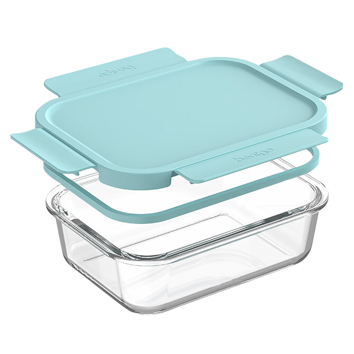 Bentgo 8 Pce Rectangle Glass Food Storage Set - Soft Aqua