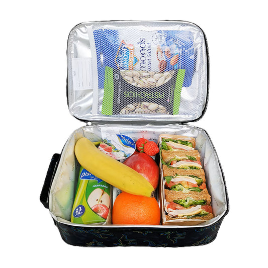 Insulated Lunch Tote Neon Dinosaurs