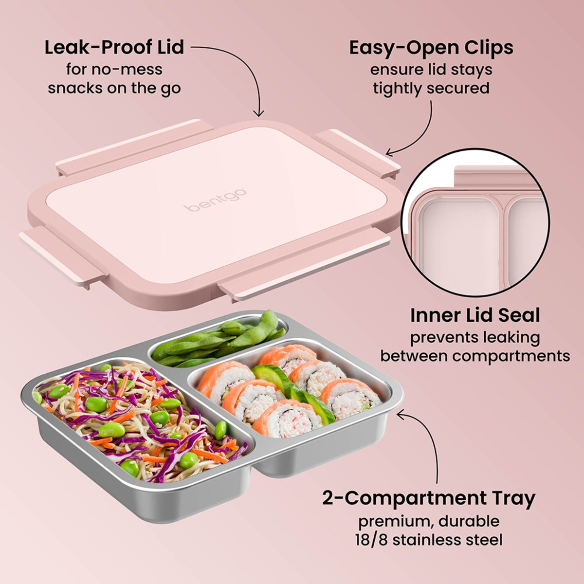 Bentgo Ss Lunch Box - Dusty Rose