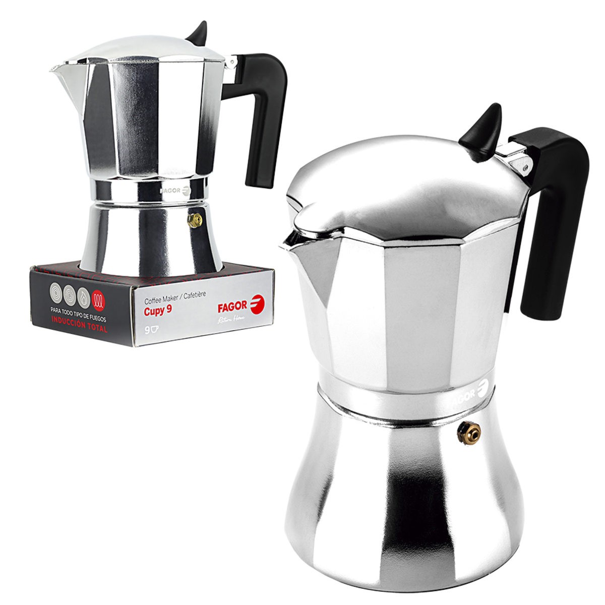 Fagor "cupy" 9 Cup Aluminium Espresso Maker