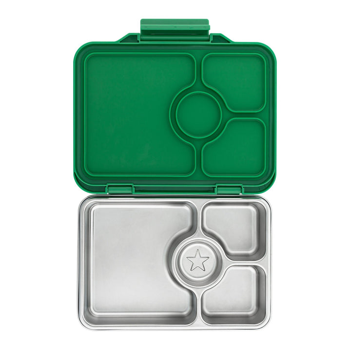 Yumbox Pret Lunch Box Stainless Steel Bento Box 4 Compartment [CLR:POMME GREEN]