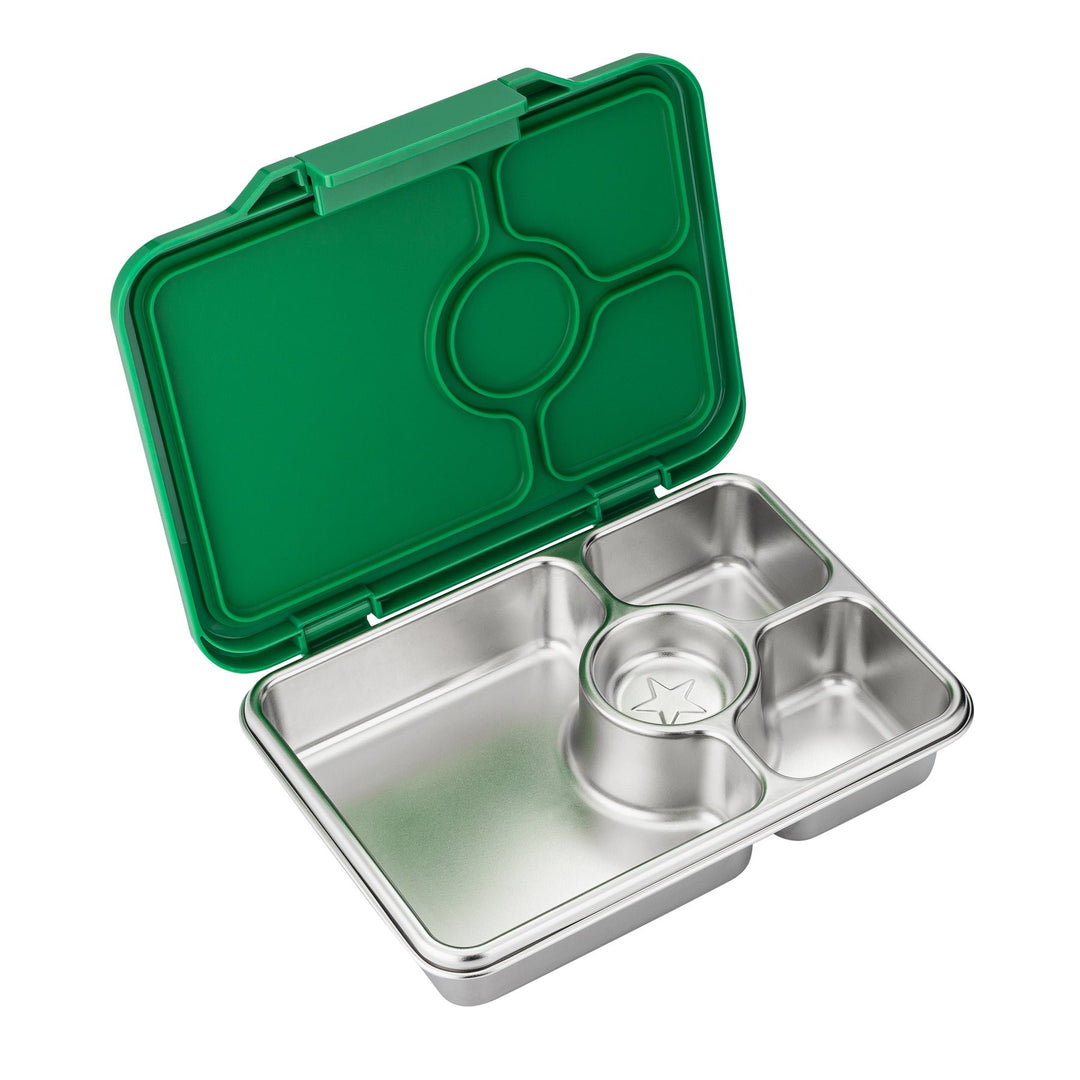 Yumbox Pret Lunch Box Stainless Steel Bento Box 4 Compartment [CLR:POMME GREEN]