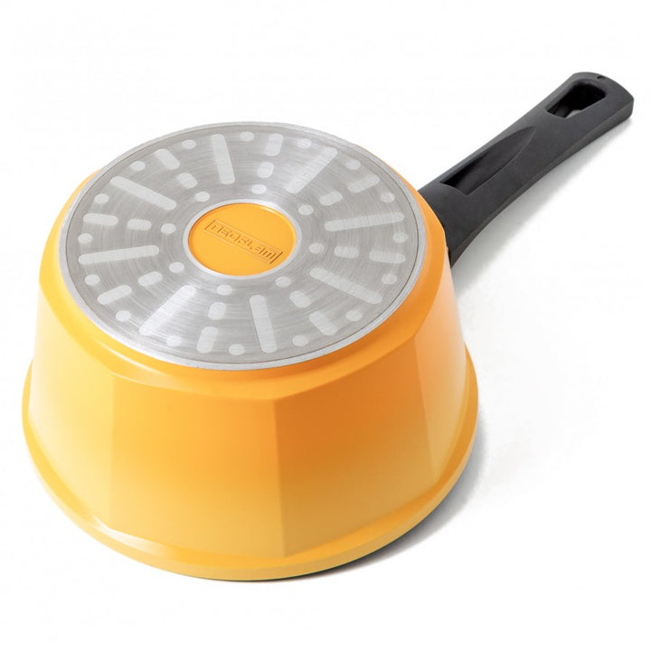 Venn Die-casted Sauce Pan 18cm In 2tone Yellow And With Induction