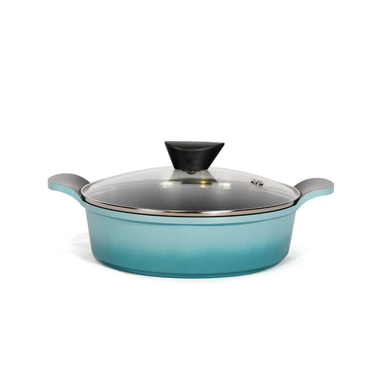 Neoflam Venn Low Casserole 24Cm Turquoise Induction