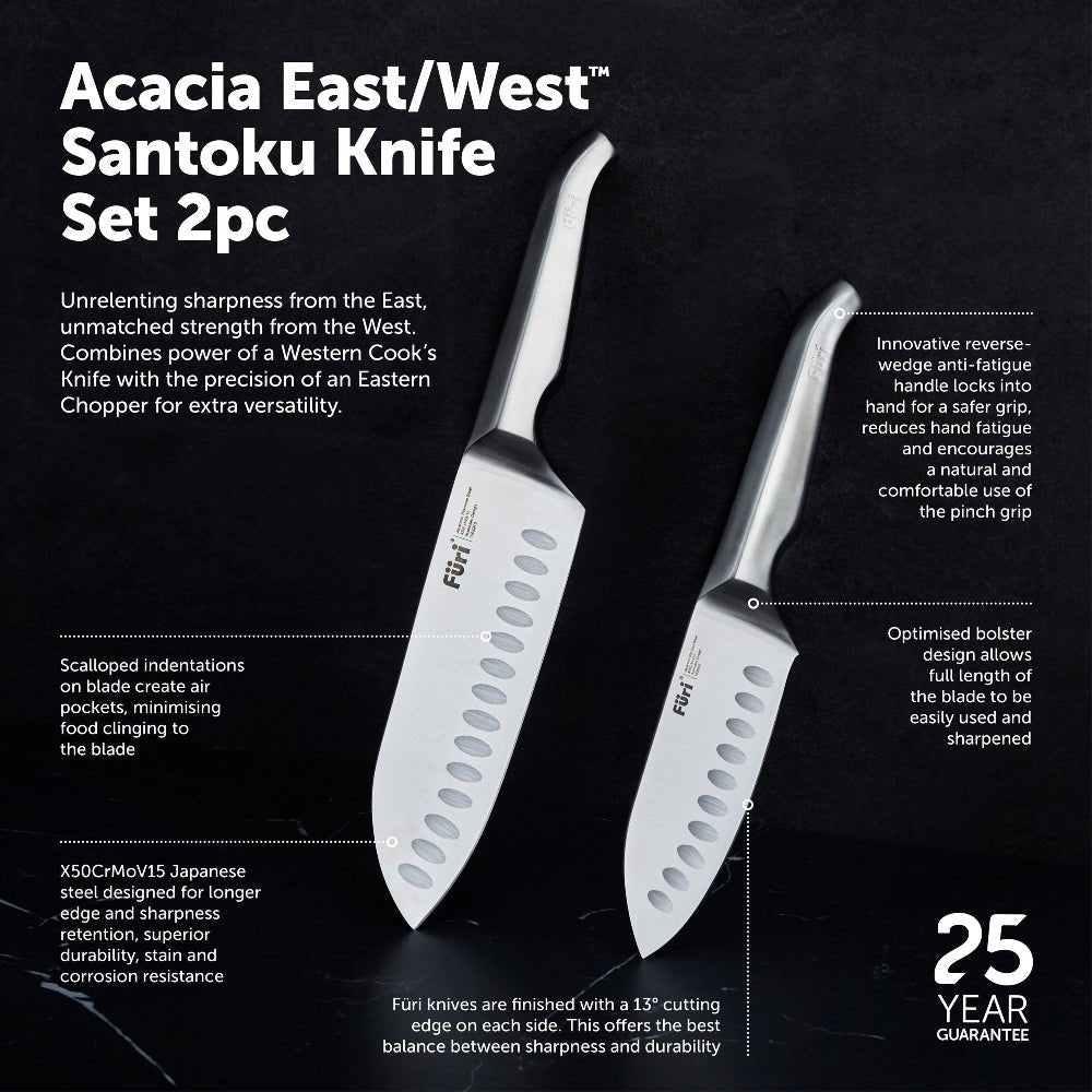Furi Pro East West Santoku 2 Piece Knife Set