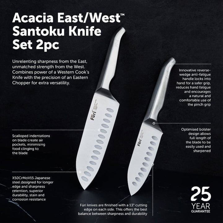 Furi Pro East West Santoku 2 Piece Knife Set