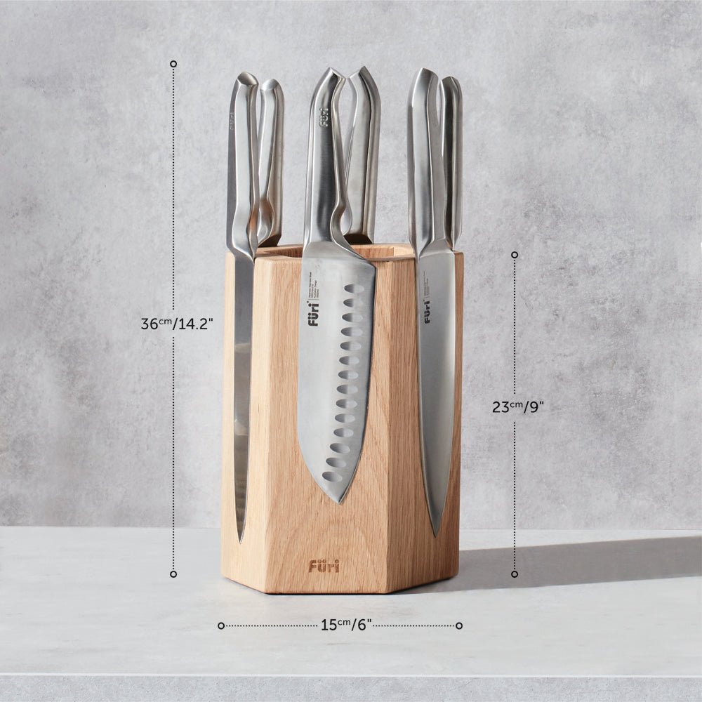 Furi Pro Magnetic Hexagonal Knife Block 7 Piece Set