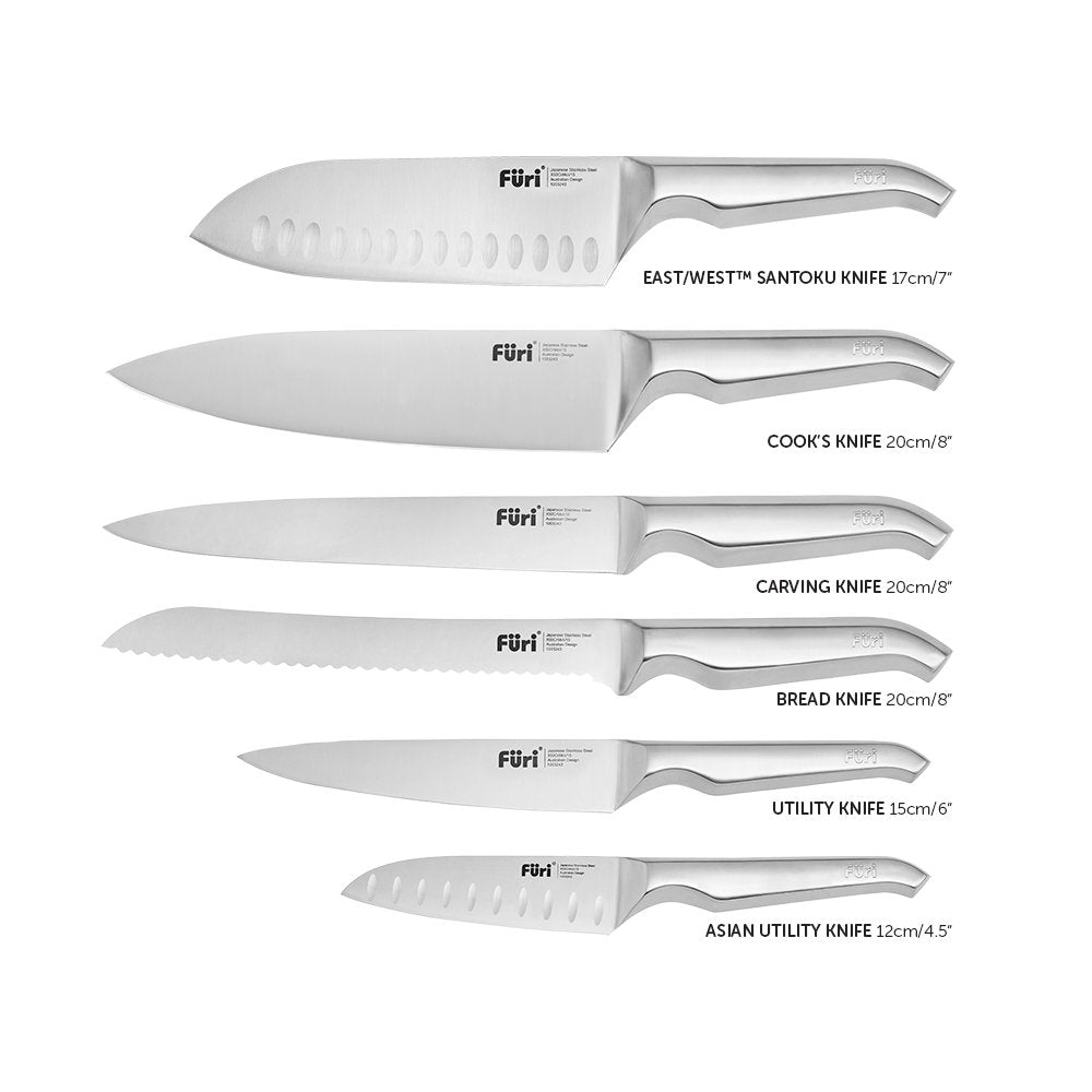 Furi Pro Magnetic Hexagonal Knife Block 7 Piece Set