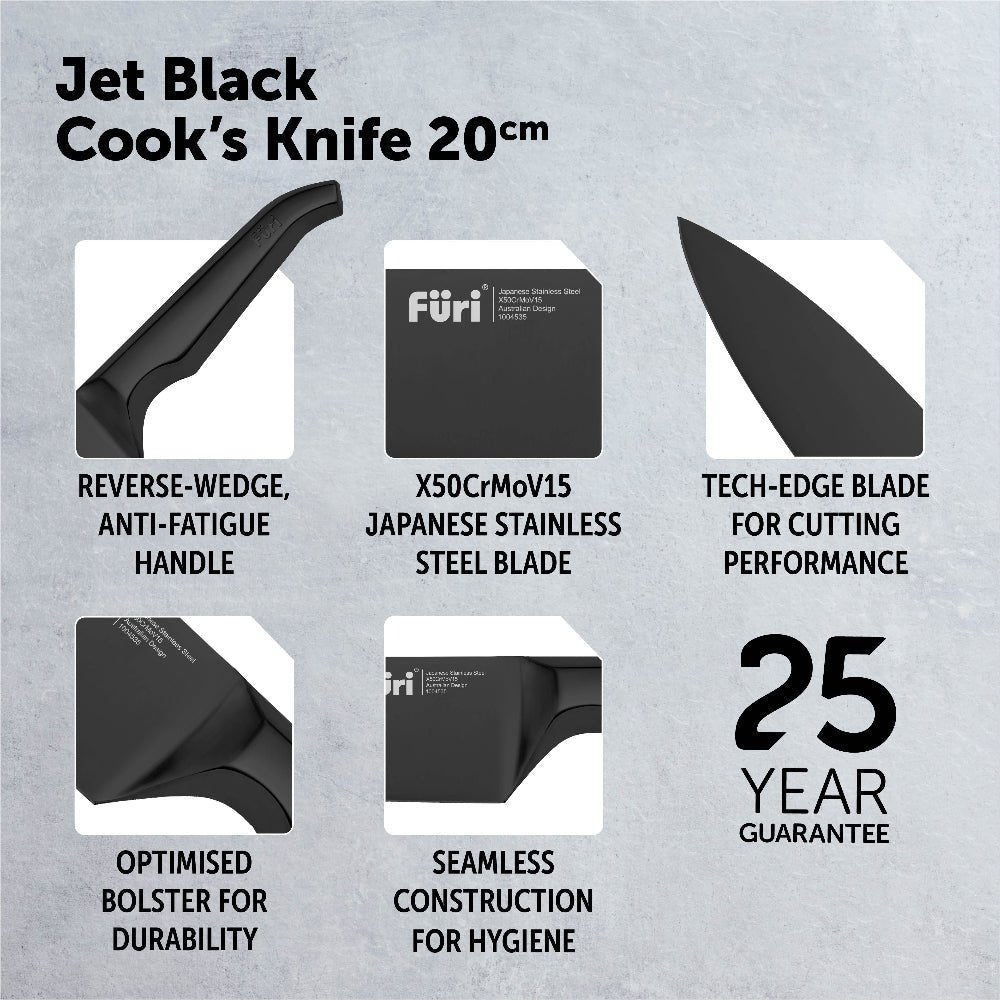 Furi Pro Jet Black 20Cm Cooks Knife