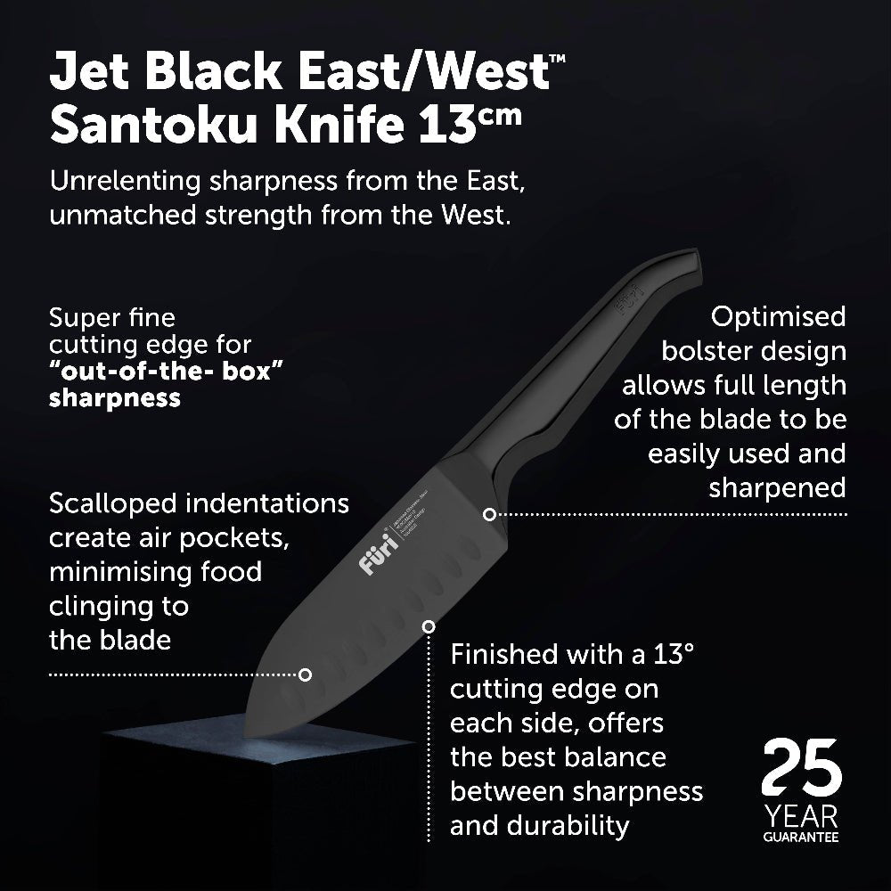 Furi Pro Jet Black East West 13Cm Santoku Knife