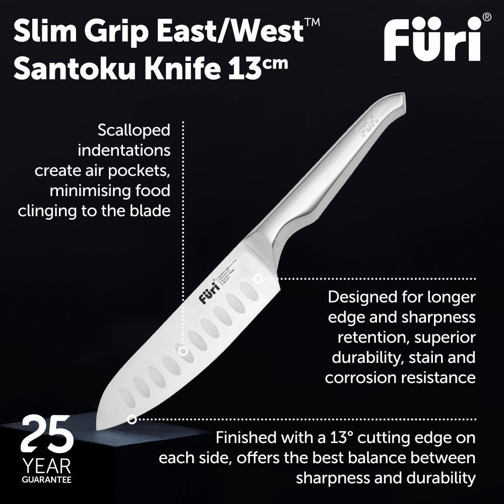 Furi Small Grip East West Santoku Knife 13Cm