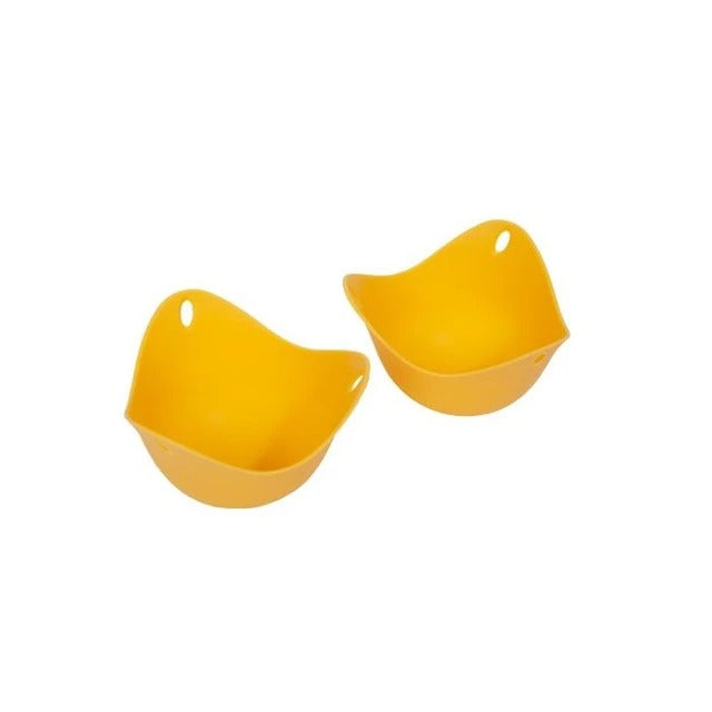 Cuisena Silicone Egg Poachers 2Pc Set Heat-Resistant 10X10Cm Yellow