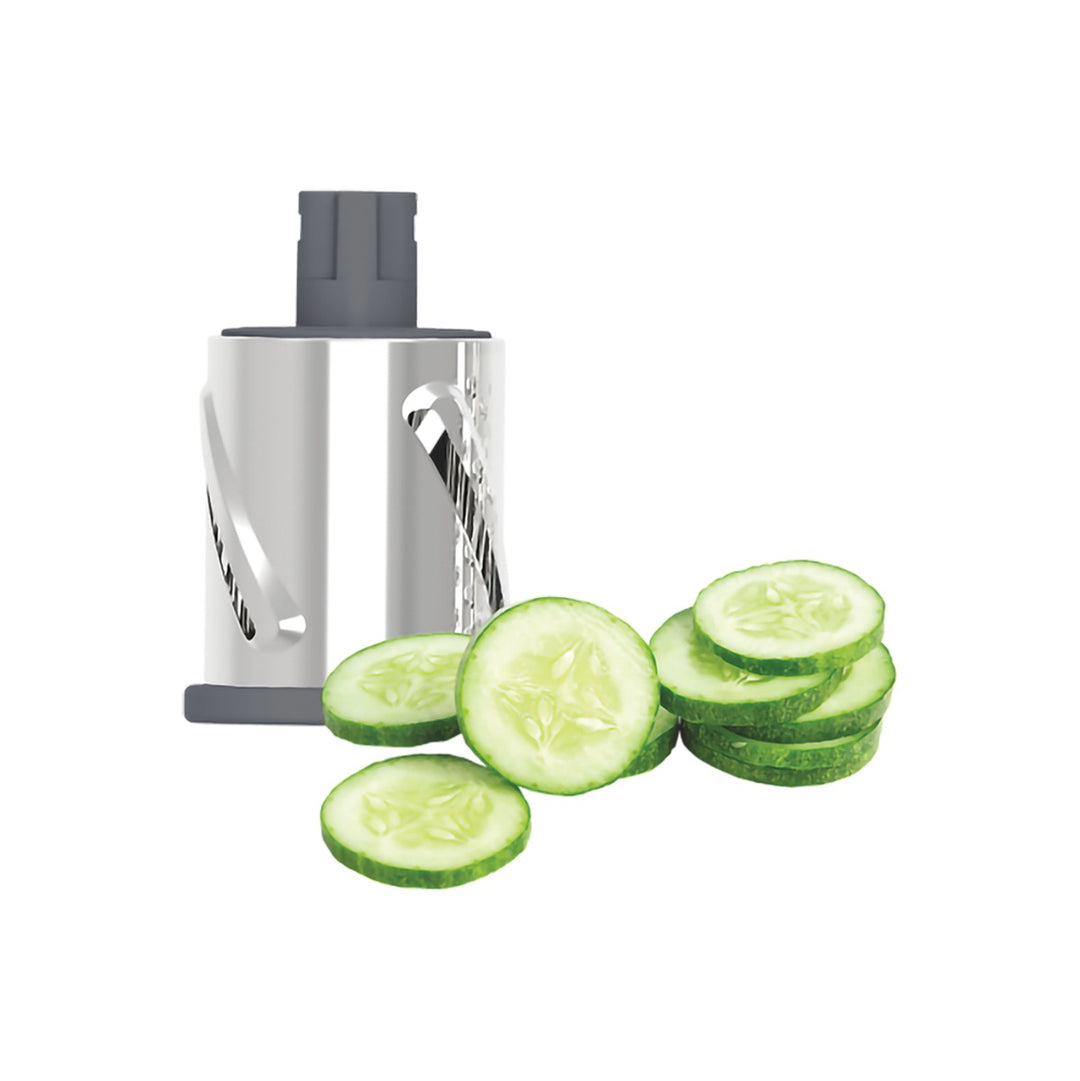 Appetito 3 Blade Drum Grater W/ Lockable Suction Base (White/Grey)