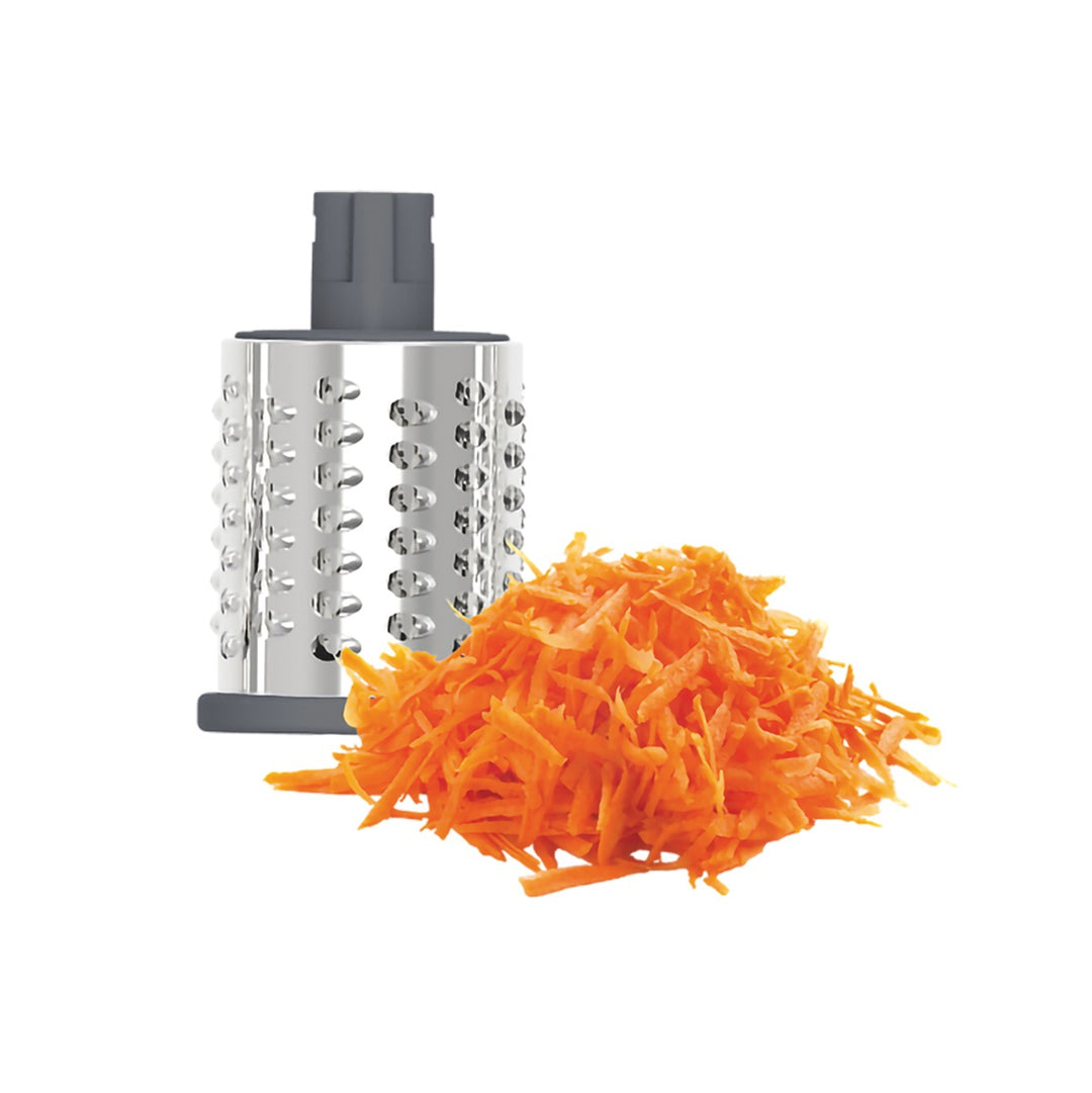 Appetito 3 Blade Drum Grater W/ Lockable Suction Base (White/Grey)