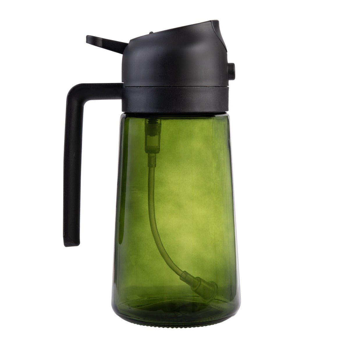 Appetito Dual Function Oil Sprayer And Pourer - Green Glass, Black