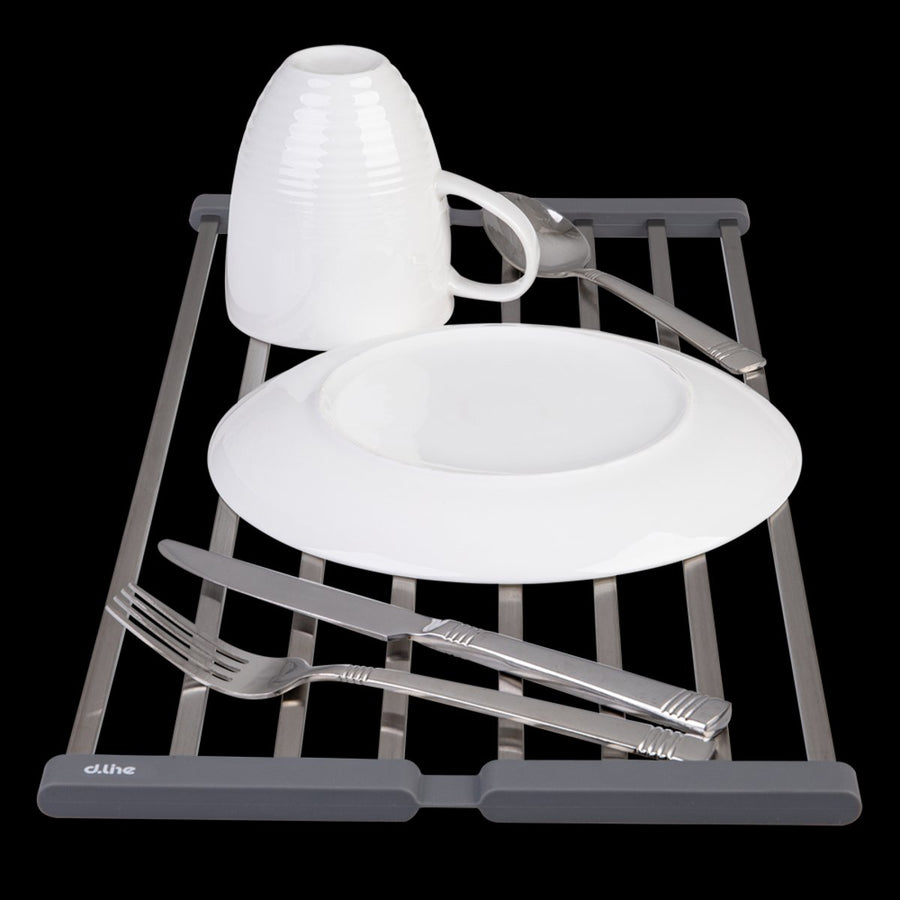 Stainless Steel Folding Sink Drying Rack 51X24Cm (Grey)