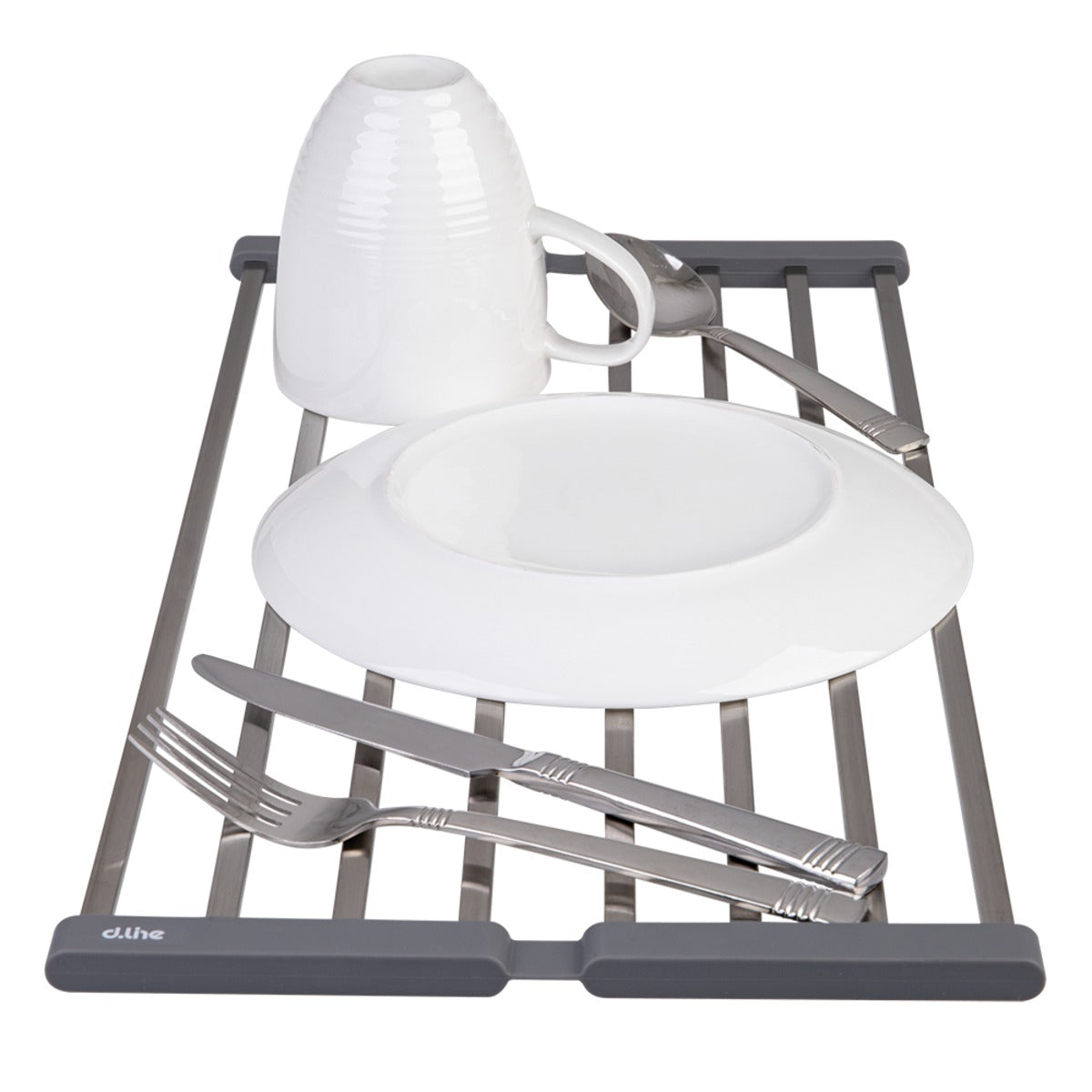Stainless Steel Folding Sink Drying Rack 51X24Cm (Grey)