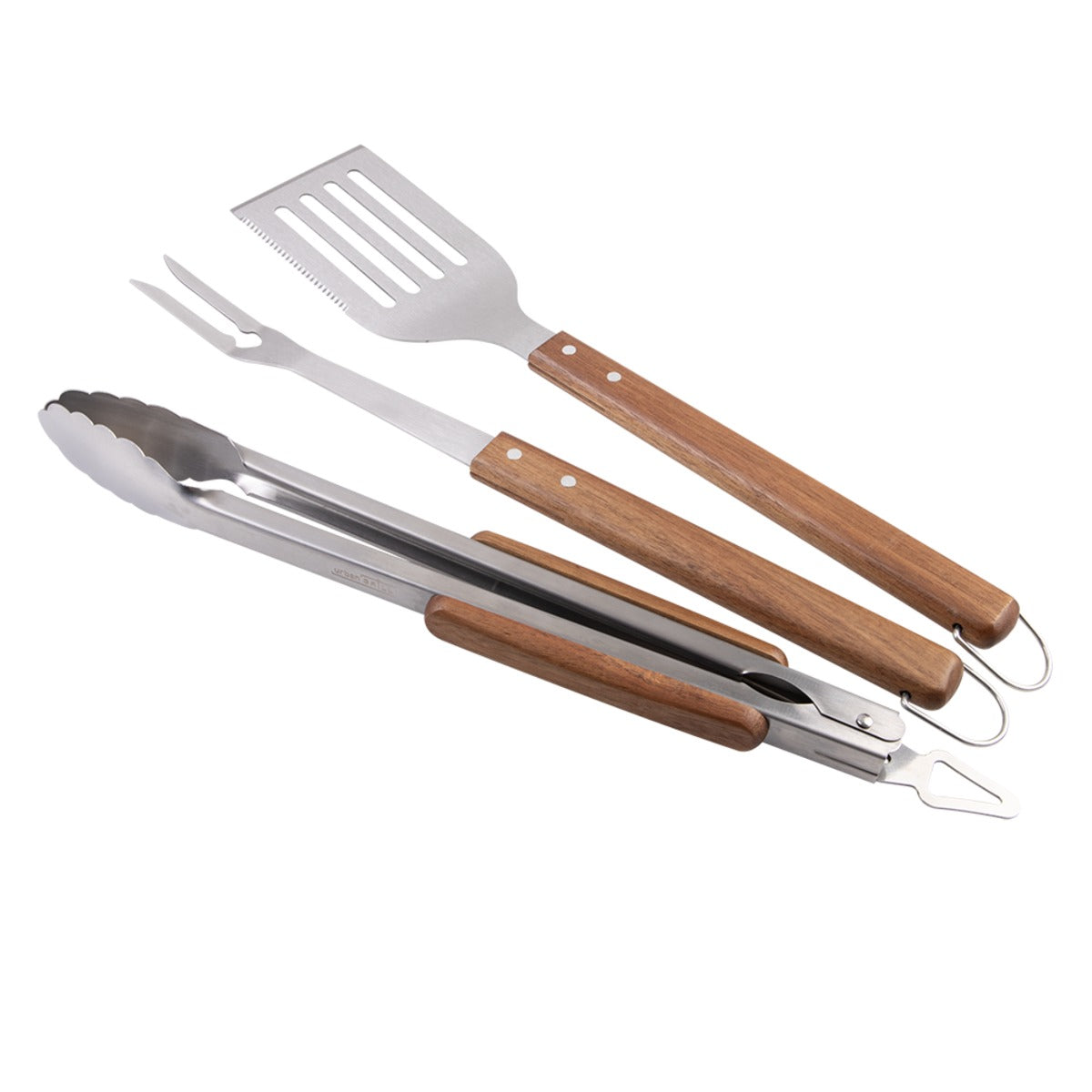Urban Grill 3 Piece Bbq Tool Set - Acacia Handles And Carry Case