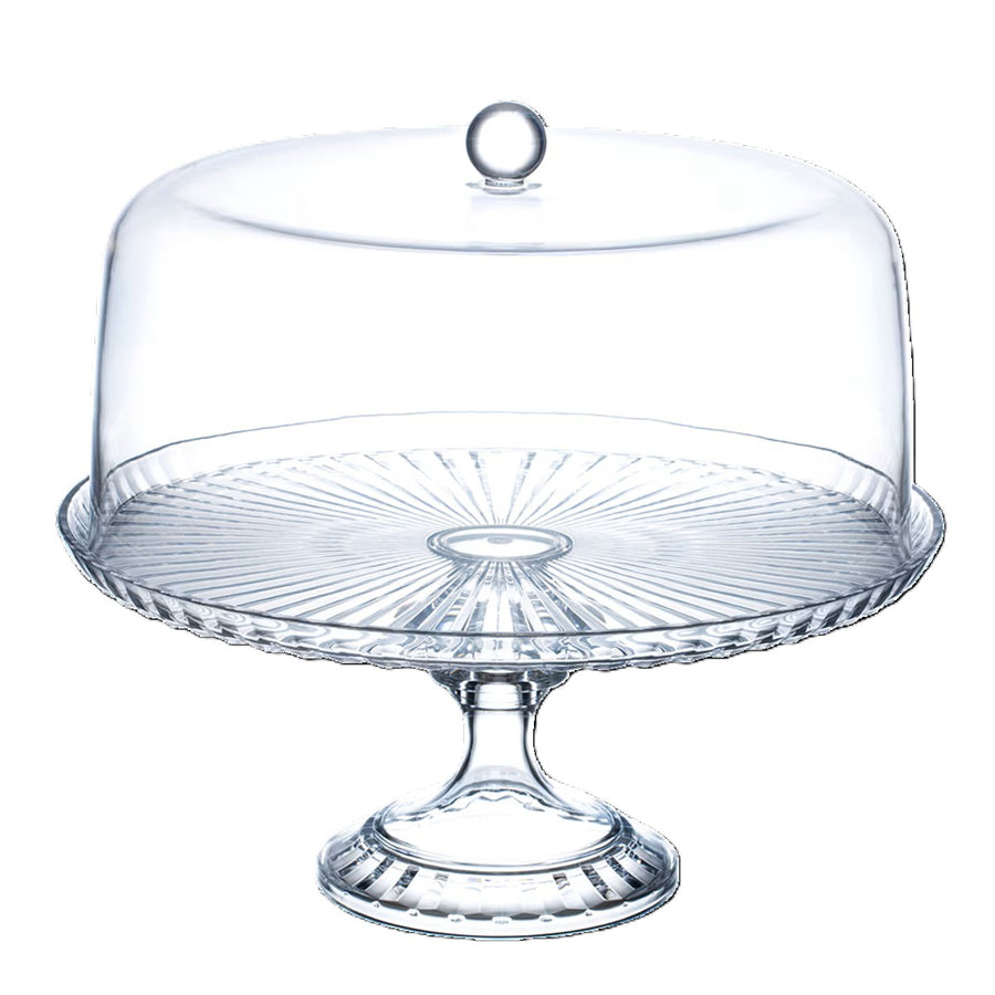 Acrylic Footed Cake Dome Set 28cm Dia