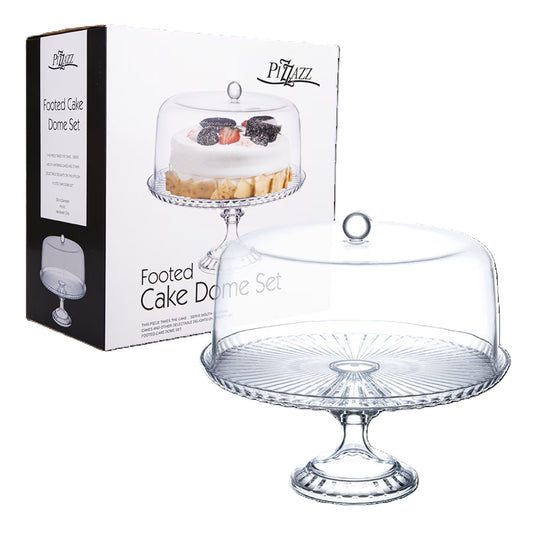 Acrylic Footed Cake Dome Set 28cm Dia