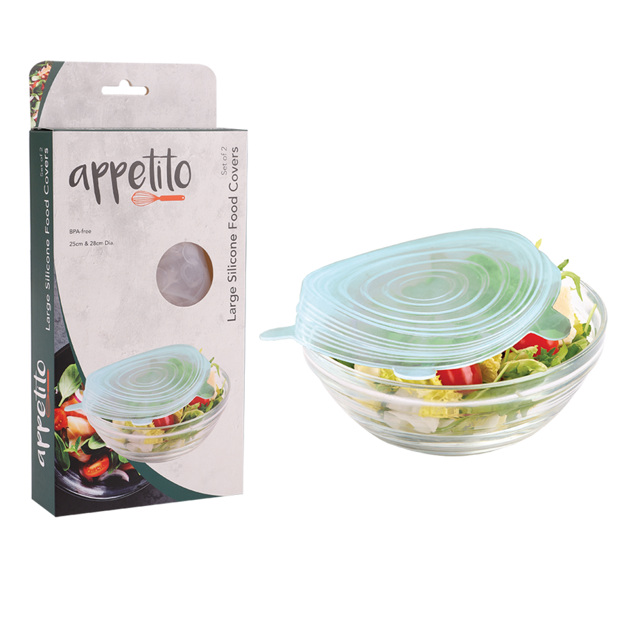 Appetito Reusable Large Silicone Food Covers - Set 2