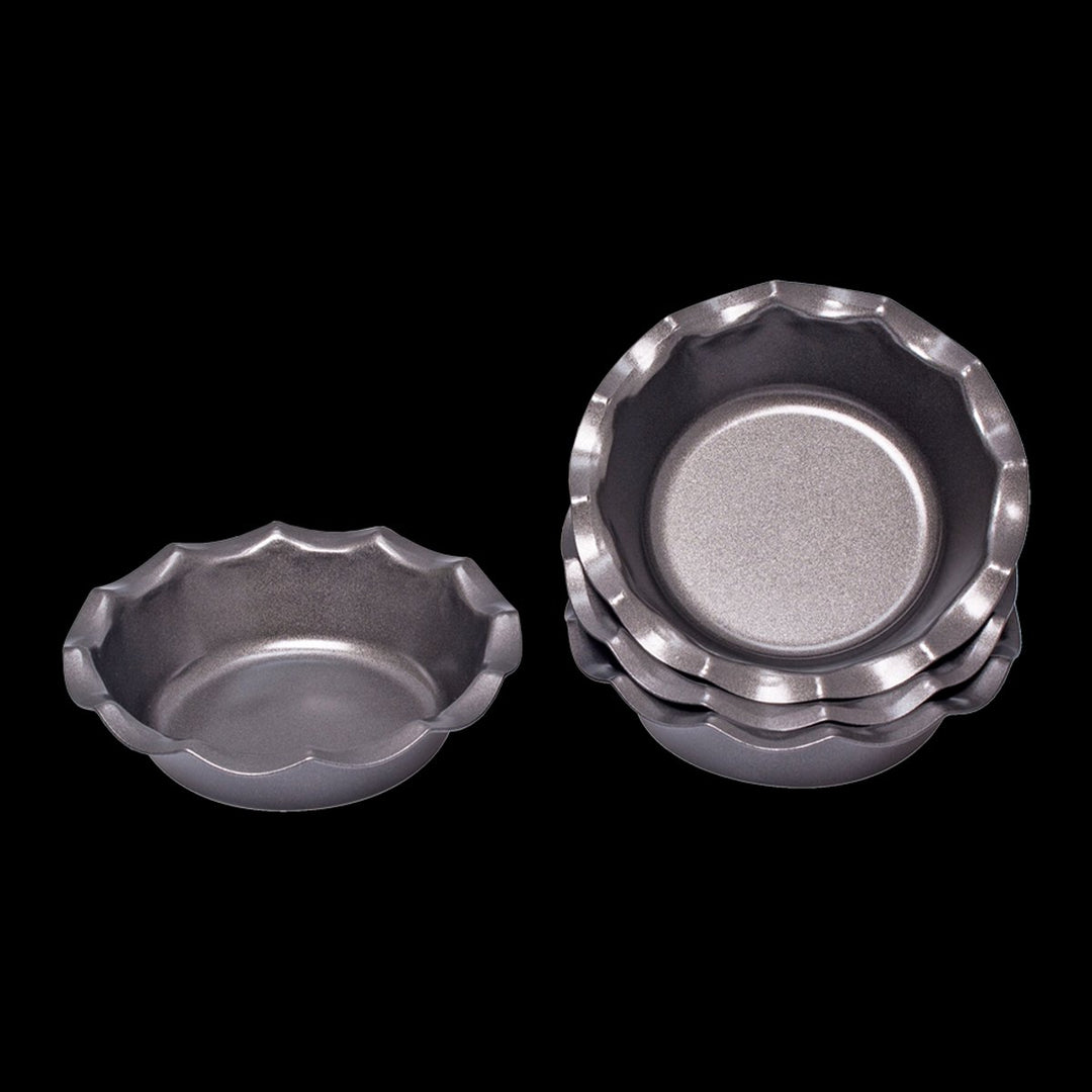 Non Stick Fluted Pie Dish Set Of 4 12.5cm Dia. X 3cm