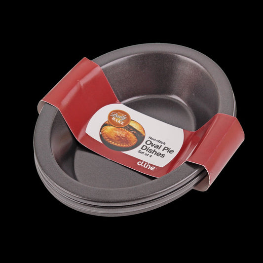 Non Stick Oval Pie Dish 14 X 10cm Set Of 4