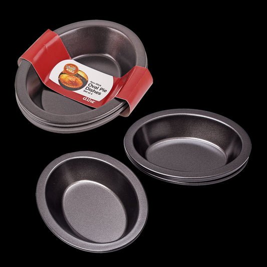 Non Stick Oval Pie Dish 14 X 10cm Set Of 4