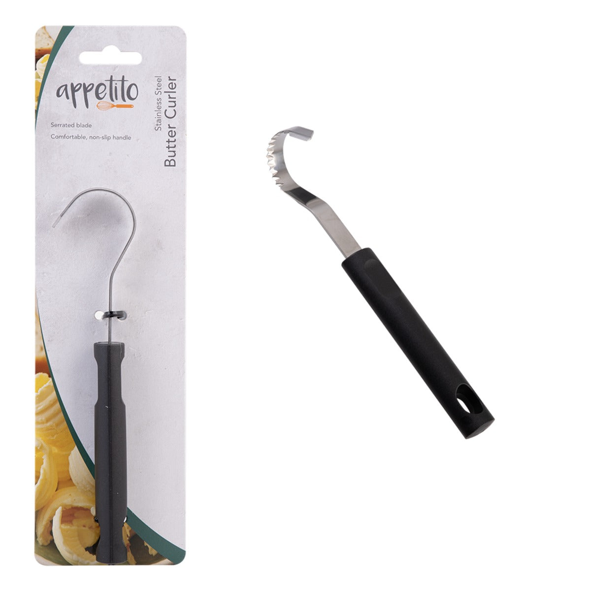 Appetito S/S Butter Curler W/ Black Handle