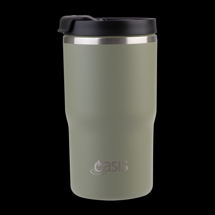 Oasis Ceramic Lined S/s Double Wall Insulated Travel Mug 480ml (olive Green)