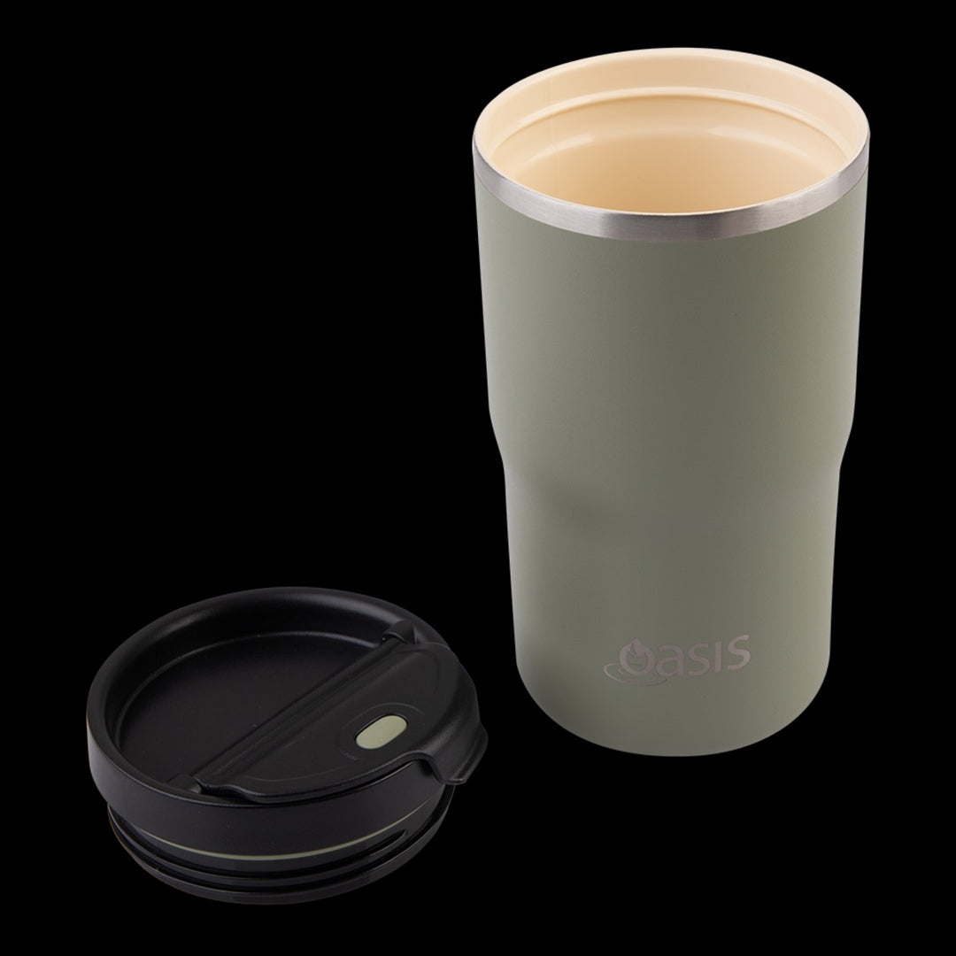 Oasis Ceramic Lined S/s Double Wall Insulated Travel Mug 480ml (olive Green)