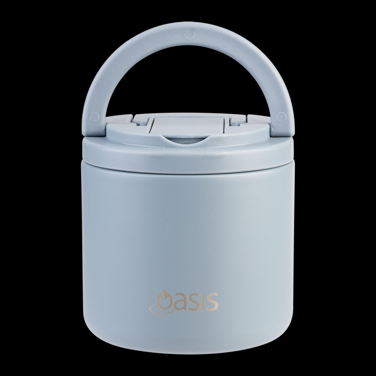 Oasis S/S Double Wall Ins. Food Flask W/ Quick Release Lid & Spork 550Ml (HAZY BLUE)
