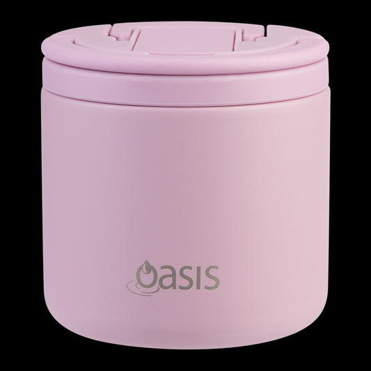 Oasis S/S Double Wall Ins. Food Flask W/ Quick Release Lid & Spork 550Ml (Blush)