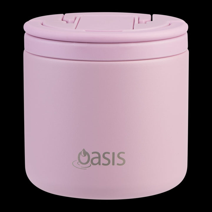 Oasis S/S Double Wall Ins. Food Flask W/ Quick Release Lid & Spork 550Ml (Blush)