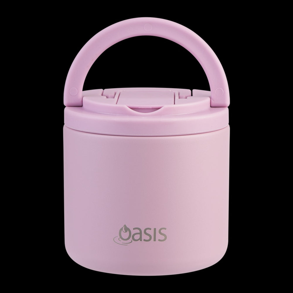 Oasis S/S Double Wall Ins. Food Flask W/ Quick Release Lid & Spork 550Ml (Blush)