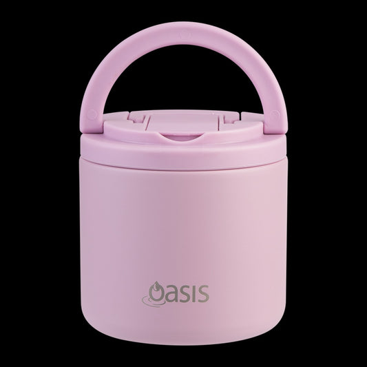 Oasis S/S Double Wall Ins. Food Flask W/ Quick Release Lid & Spork 550Ml (Blush)