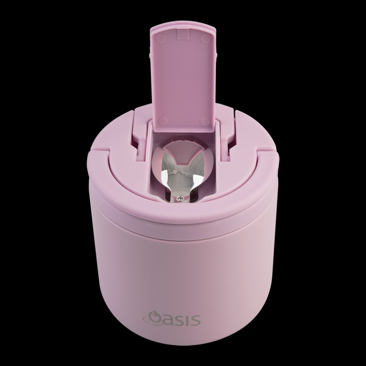 Oasis S/S Double Wall Ins. Food Flask W/ Quick Release Lid & Spork 550Ml (Blush)