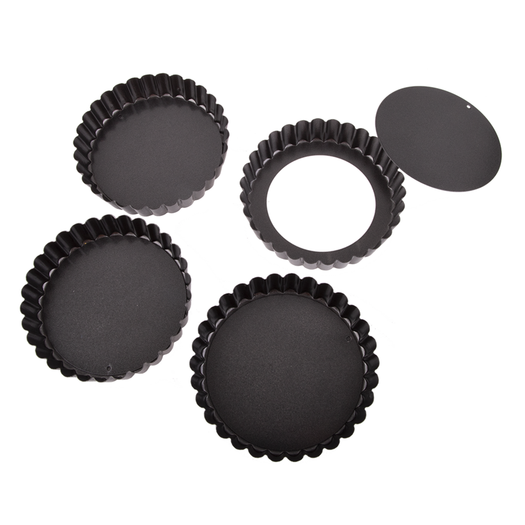 4Pc Daily Bake Non-Stick Quiche Pan Loose Base Bakeware 12X2.5Cm Set