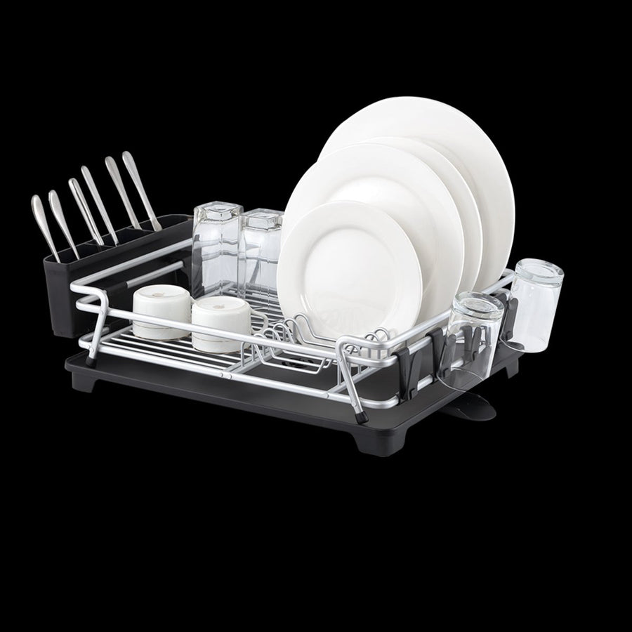 "pinnacle" Aluminium Dish Rack W/draining Board 53 X 37.5 X 15cm