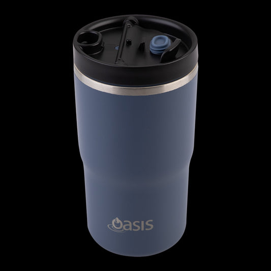 Oasis Ceramic Lined S/s Double Wall Insulated Travel Mug 480ml (indigo)